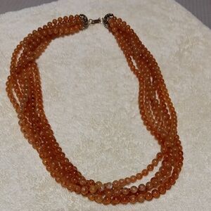 Elegant Orange Beaded Necklace